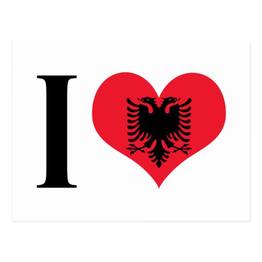 I Heart Albania - I Love Albania - Albanian Flag Postcard | Zazzle.com