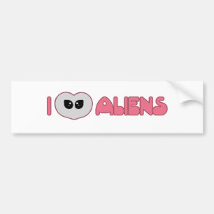 I Heart Aliens Bumper Sticker