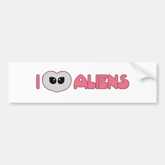 I Heart Aliens Bumper Sticker (Front)