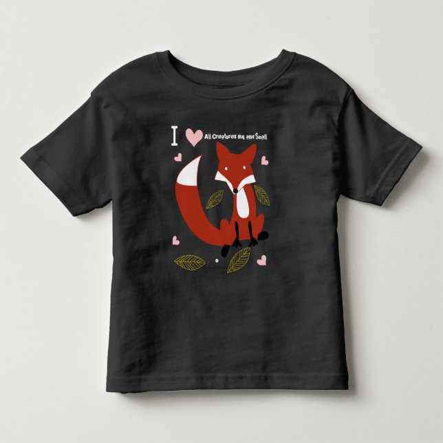 I Heart All Creatures Big and Small Toddler T-shirt (Front)