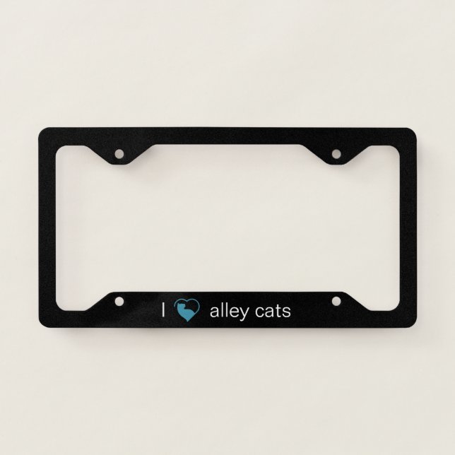 I heart alley cats license plate frame (Front)