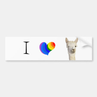 I heart alpaca bumper sticker