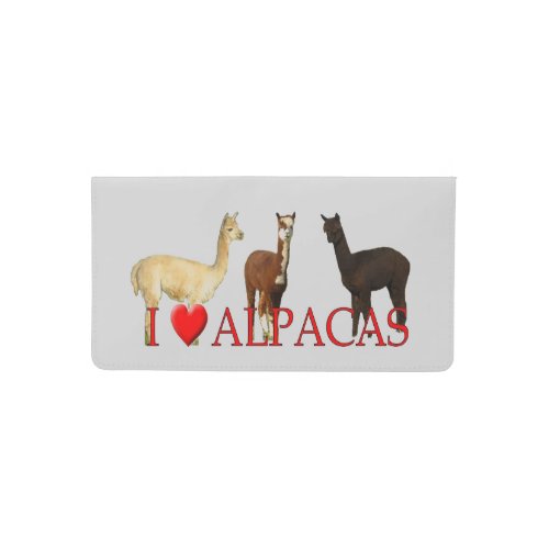 I Heart Alpacas Checkbook Cover