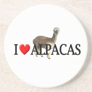 I heart alpacas sandstone coaster