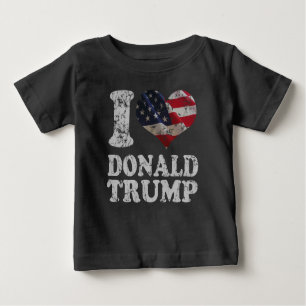 I heart American Flag Donald Trump Baby T-Shirt