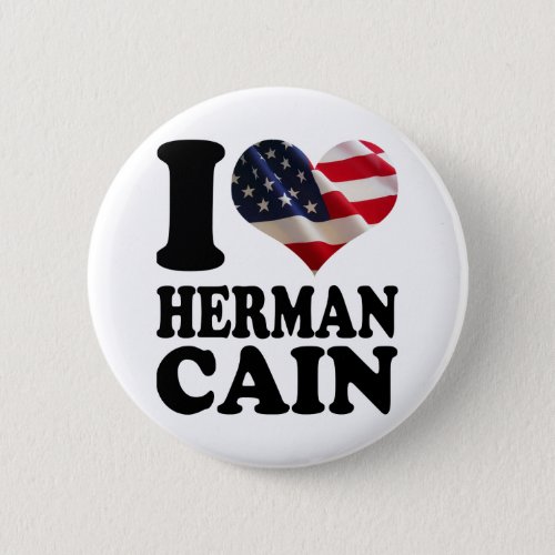 I heart American Flag Herman Cain Buttons