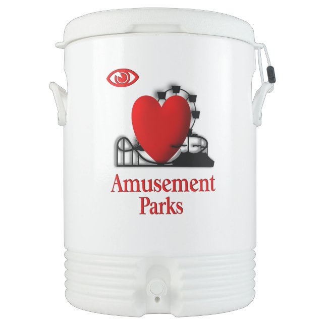 I Heart Amusement Parks Cooler (Front)