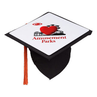 I Heart Amusement Parks Graduation Cap Topper