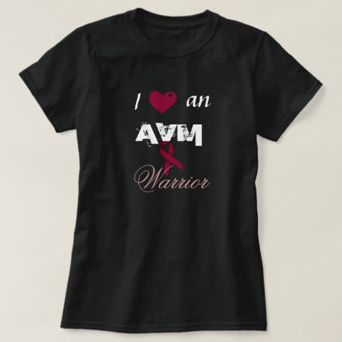I Heart an AVM Warrior Burgundy Ribbon Shirt