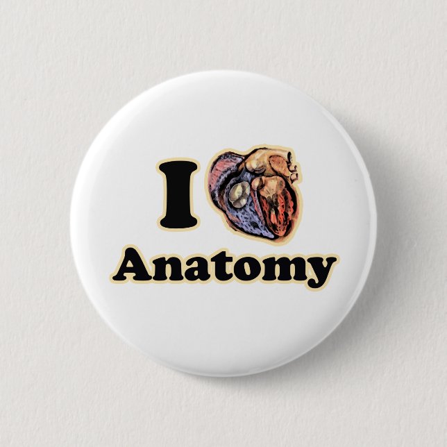 I heart Anatomy Science Super Geek Teacher Pinback Button (Front)