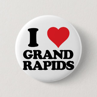 i heart and love grand rapids, michigan pinback button