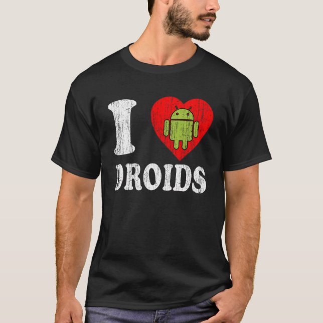 I HEART ANDROID LOVE DROID LOGO ROBOT SHIRT (Front)