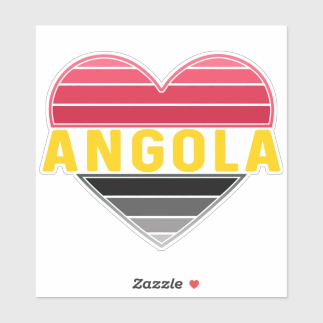I Heart Angola, Angolan Flag Colors Sticker (Sheet)