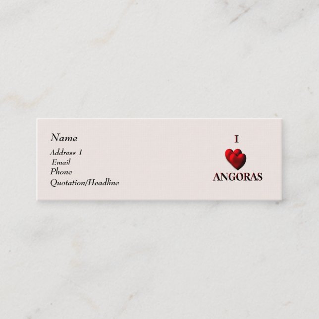 I Heart Angoras Business Card (Front)
