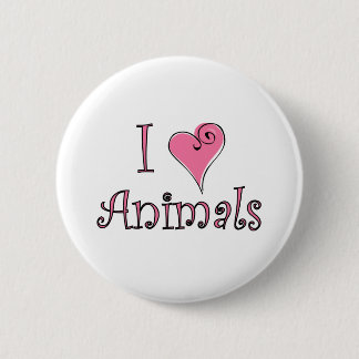 I (heart) animals pinback button