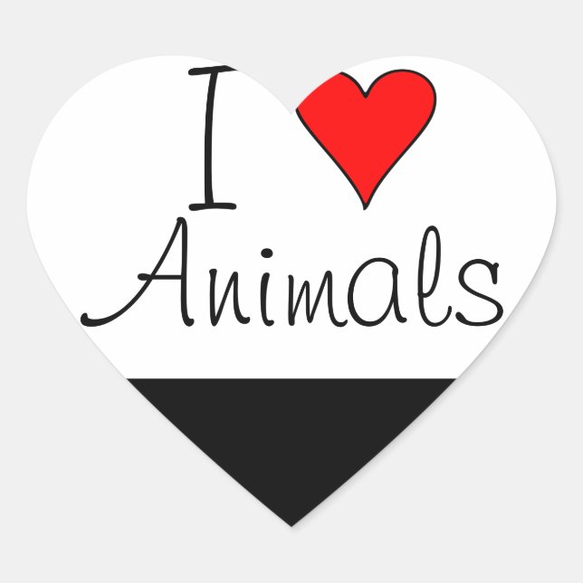 I heart animals sticker (Front)