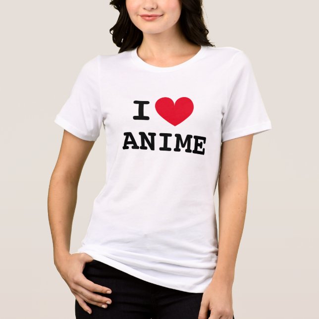 I heart anime t shirt for Japanese cartoon lovers (Front)