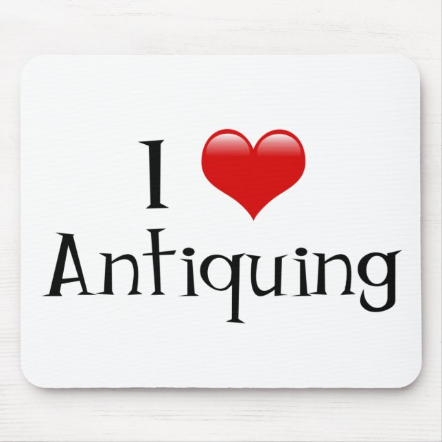 I Heart Antiquing Mouse Pad (Front)