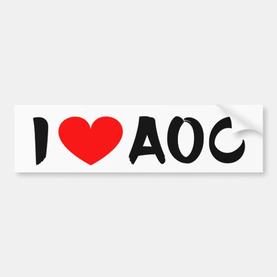 I Heart AOC | I Love A.O.C. Bumper Sticker | Zazzle.com