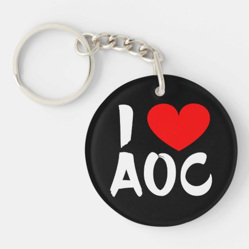 I Heart AOC  I Love AOC Keychain