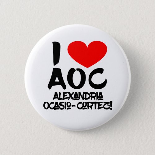 I Heart AOC  I Love AOC  Ocasio_Cortez Button
