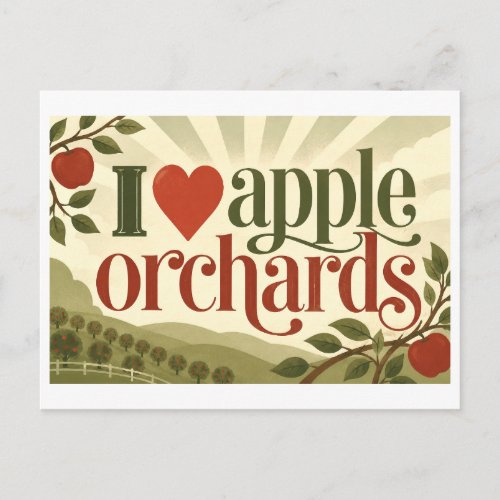 "I [Heart] Apple Orchards" Postcard