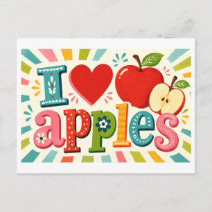 "I [Heart] Apples" Postcard