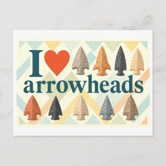 "I [Heart] Arrowheads" Postcard