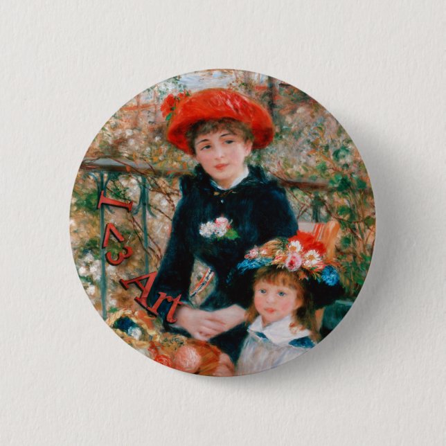 I Heart Art - Renoir Pinback Button (Front)