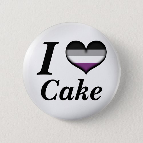 I Heart Asexual Cake Ace Pride Flag Design Pinback Button