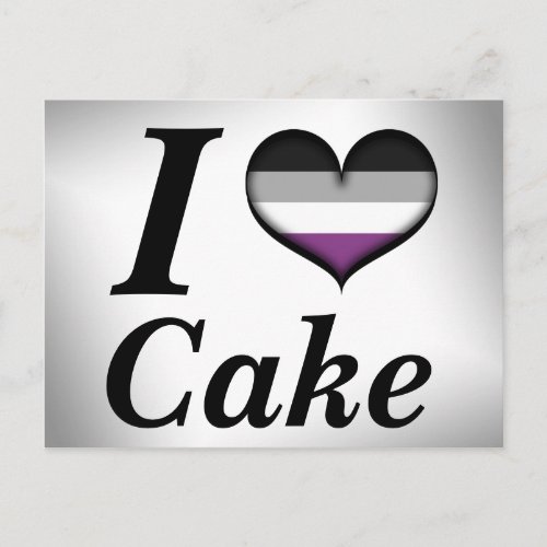 I Heart Asexual Cake Ace Pride Flag Design Postcard