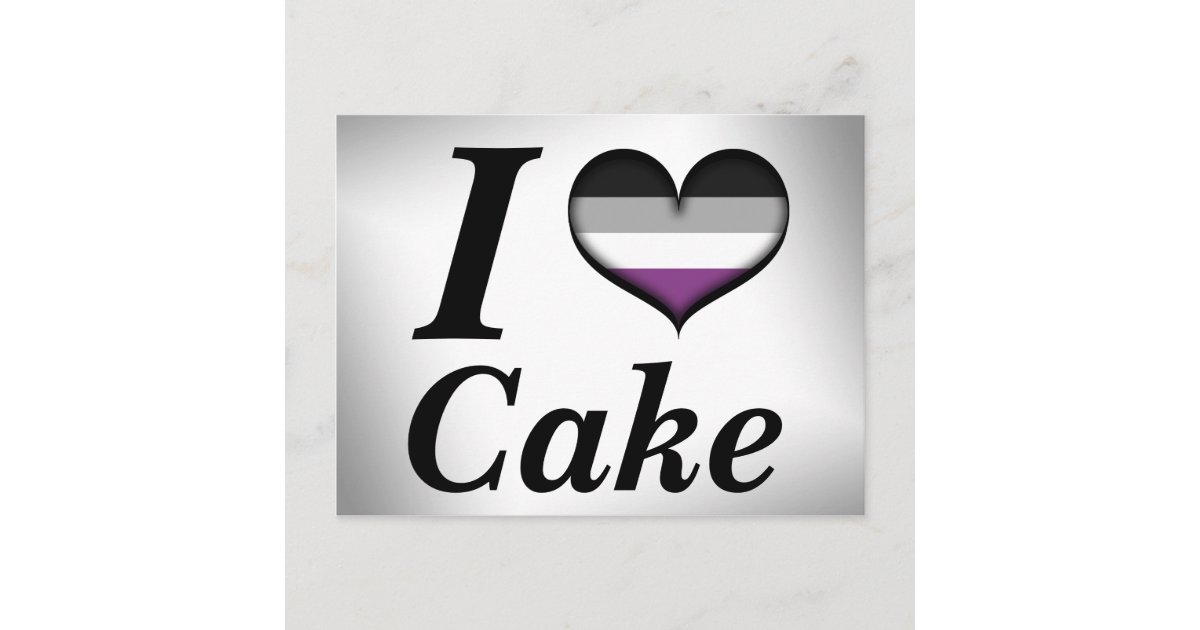 I Heart Asexual Cake Postcard 2155