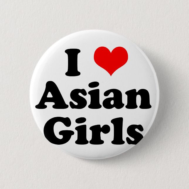 I Heart Asian Girls Pinback Button (Front)