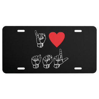 I Heart ASL I Love Sign Language License Plate