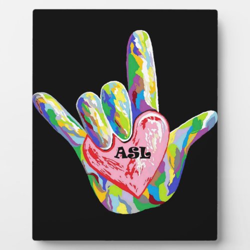 I Heart ASL Plaque