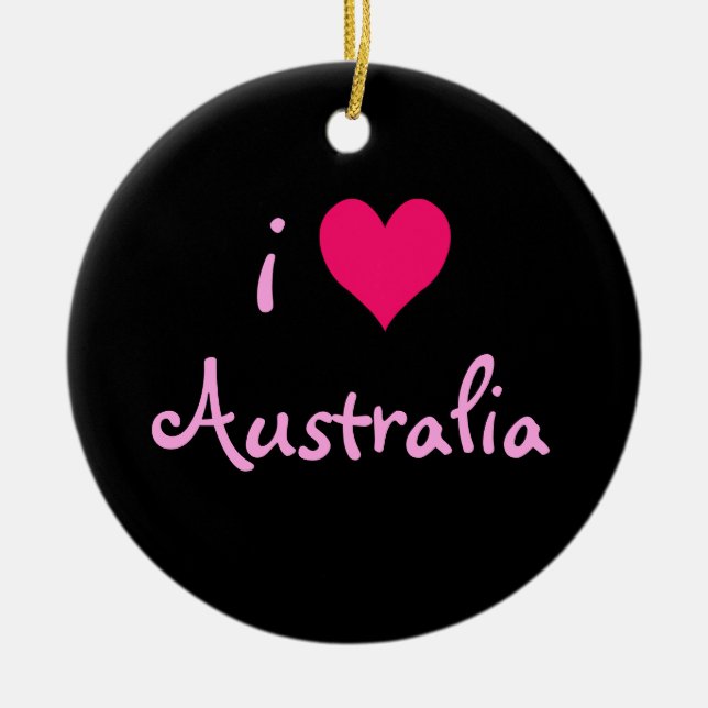 I Heart Australia Ceramic Ornament (Front)