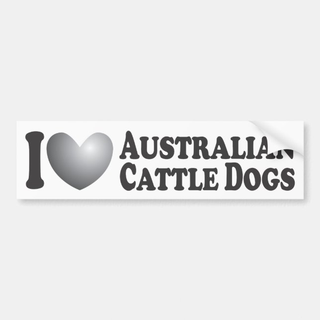 I Heart Australian Cattle Dogs - Bumper Sticker (Front)