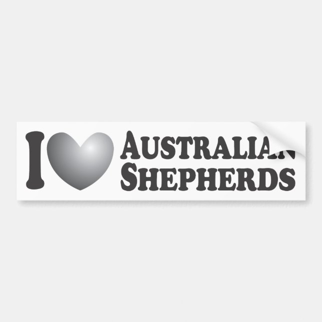 I Heart Australian Shepherds - Bumper Sticker (Front)