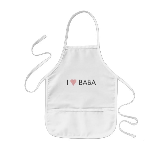 I HEART BABA KIDS' APRON (Front)