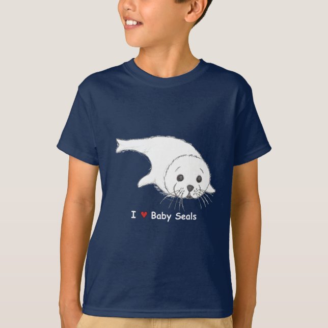 I Heart Baby Seals Dark Colored Shirts (Front)