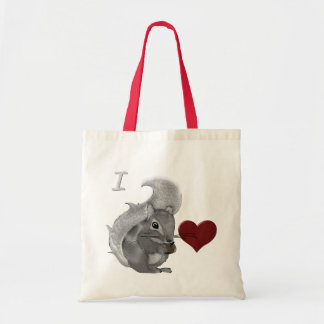 I Heart Baby Squirrels Fuzzy Animal Tote Bag