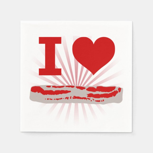 I Heart Bacon Napkins (Front)