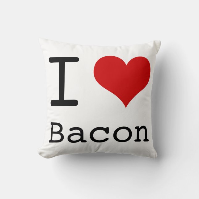 I heart Bacon Throw Pillow (Front)