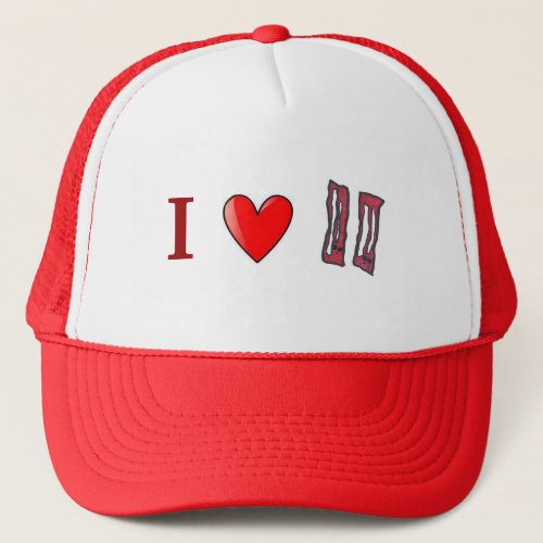 I heart bacon trucker hat
