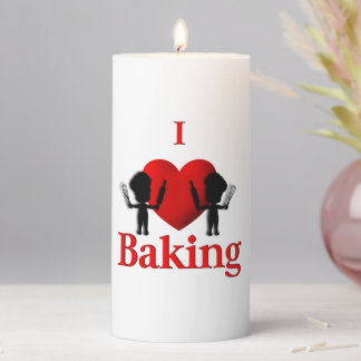 I Heart Baking Bakers Pillar Candle