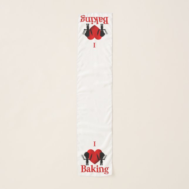 I Heart Baking Bakers Scarf (Front)