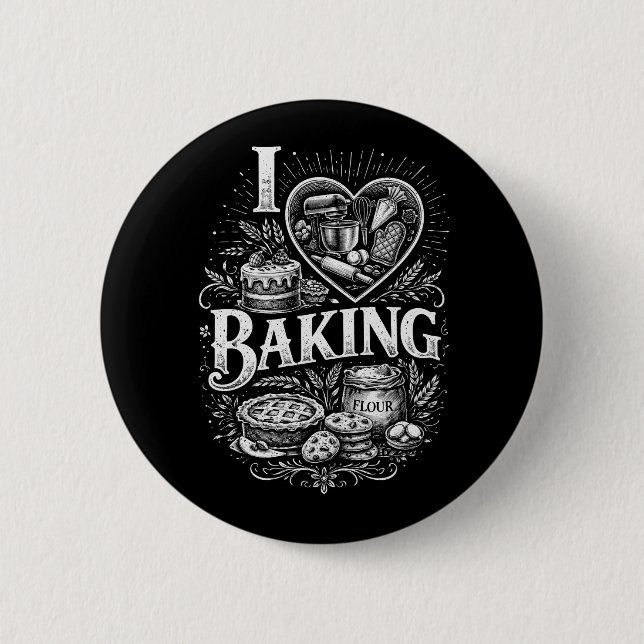 I Heart Baking Button (Front)
