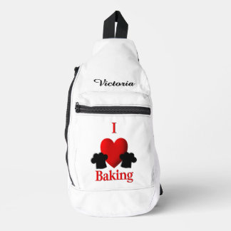 I Heart Baking Double Sided Personal Sling Bag