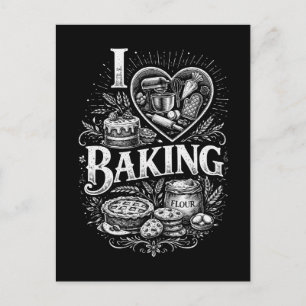 I Heart Baking Postcard
