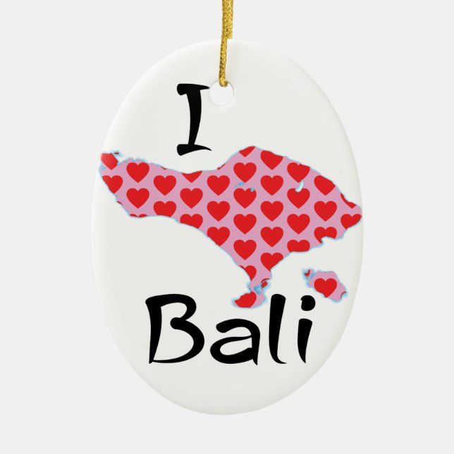 I heart Bali Ceramic Ornament (Front)